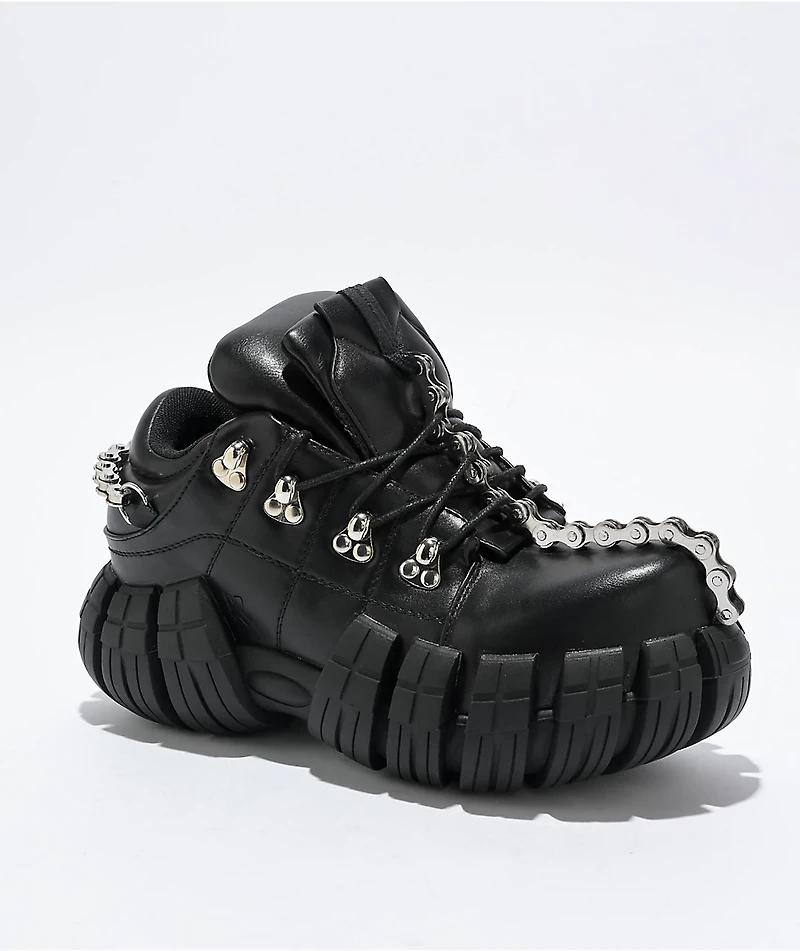Koi Footwear Invading Rapture Bike Chain Black Shoes