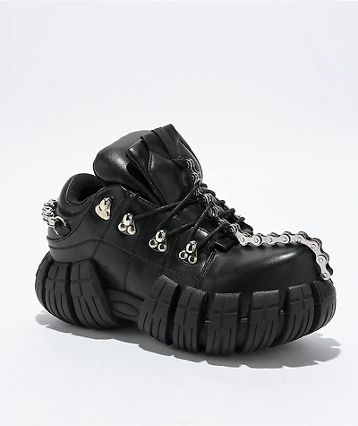 Koi Footwear Invading Rapture Bike Chain Black Shoes