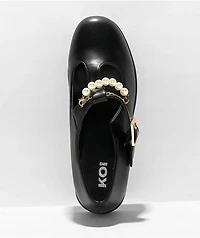 Koi Mary Janes Black & Pearl Platform Shoes