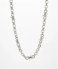 Krone Barb Wire Link Silver Necklace