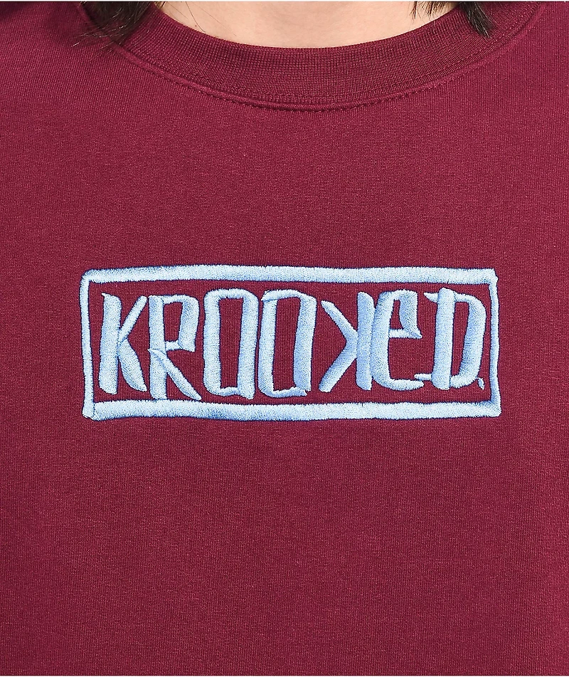 Krooked Box Maroon Crewneck Sweatshirt