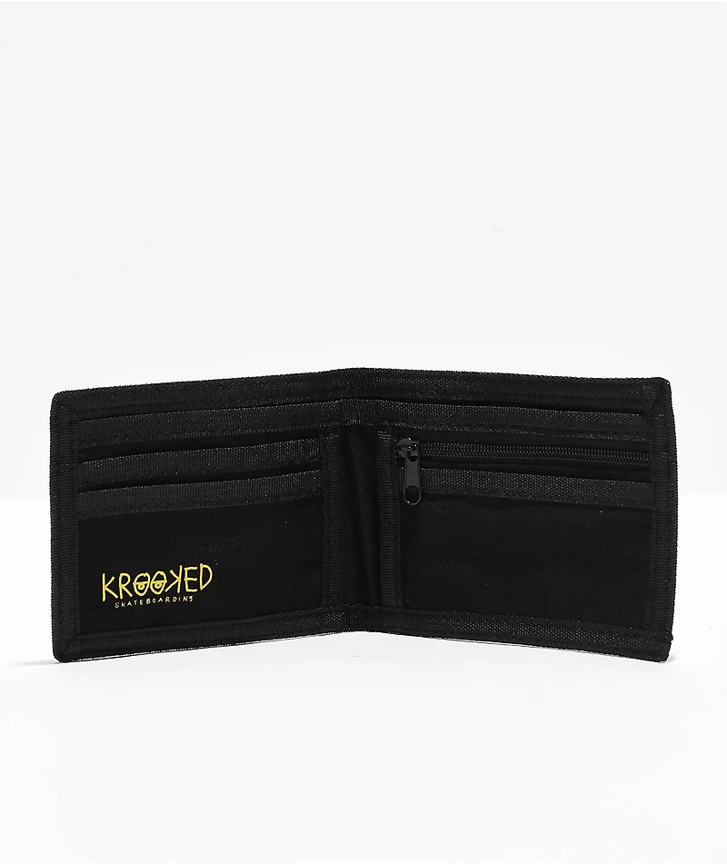 Krooked Eyes Black Bifold Wallet