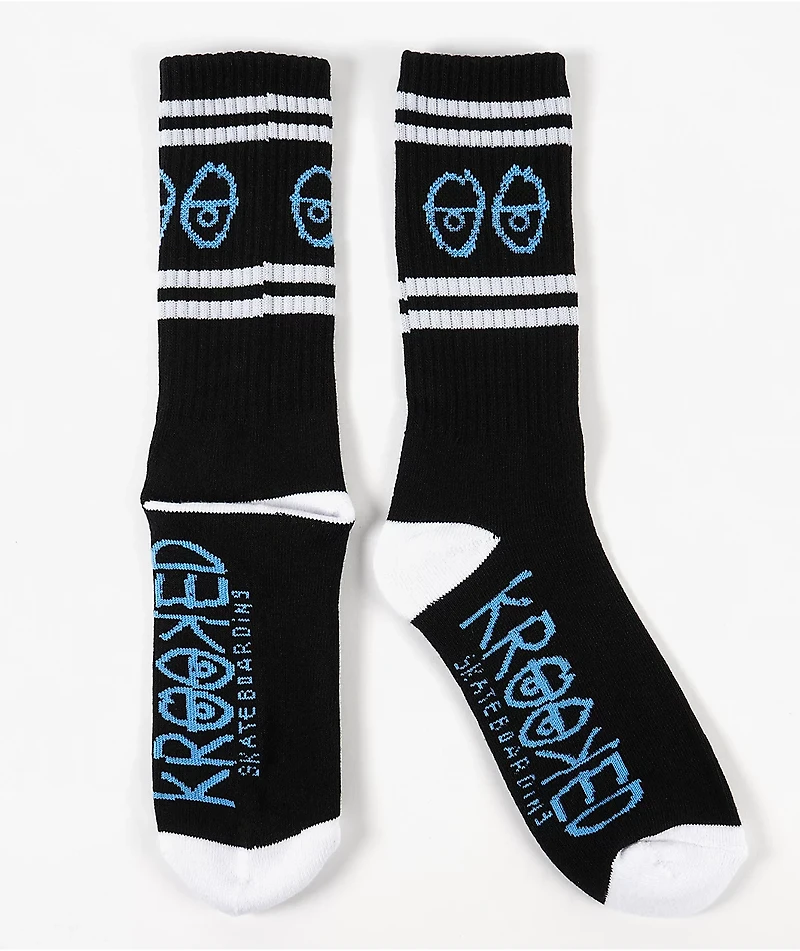 Krooked Eyes Black Crew Socks
