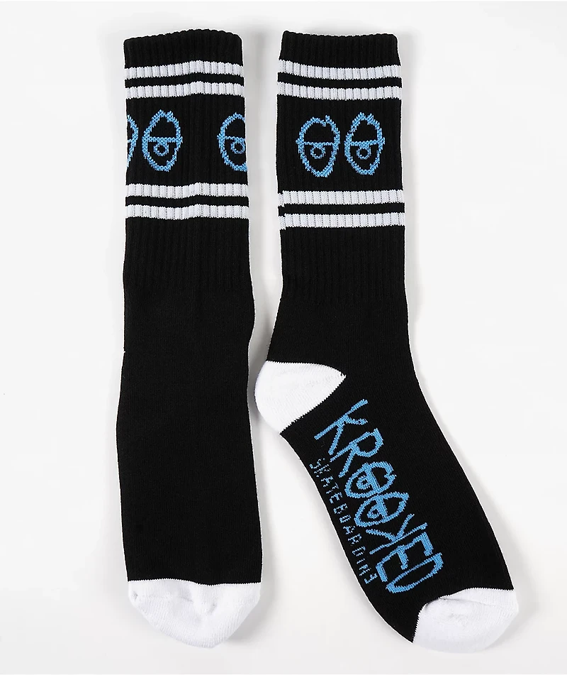 Krooked Eyes Black Crew Socks