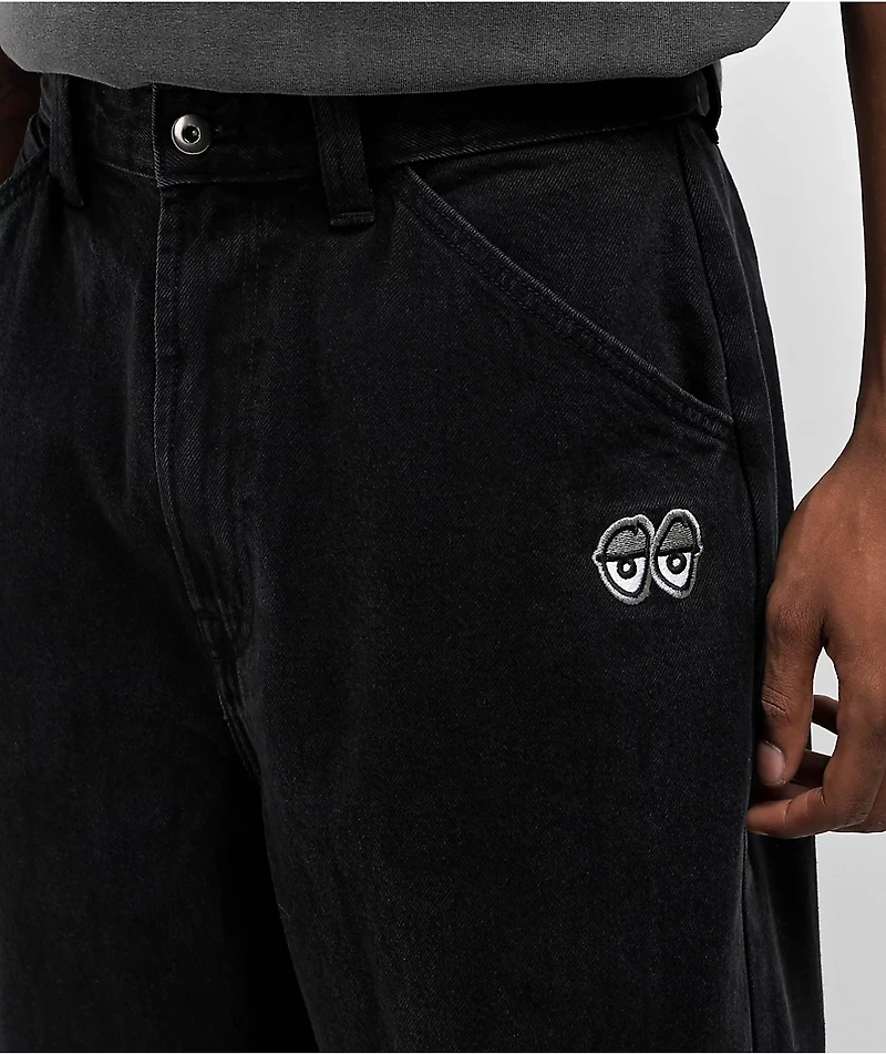 Krooked Eyes Black Denim Jeans