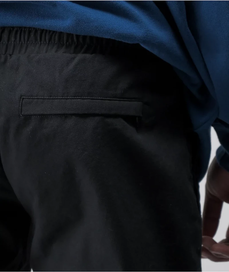 Krooked Eyes Black Elastic Waist Pants