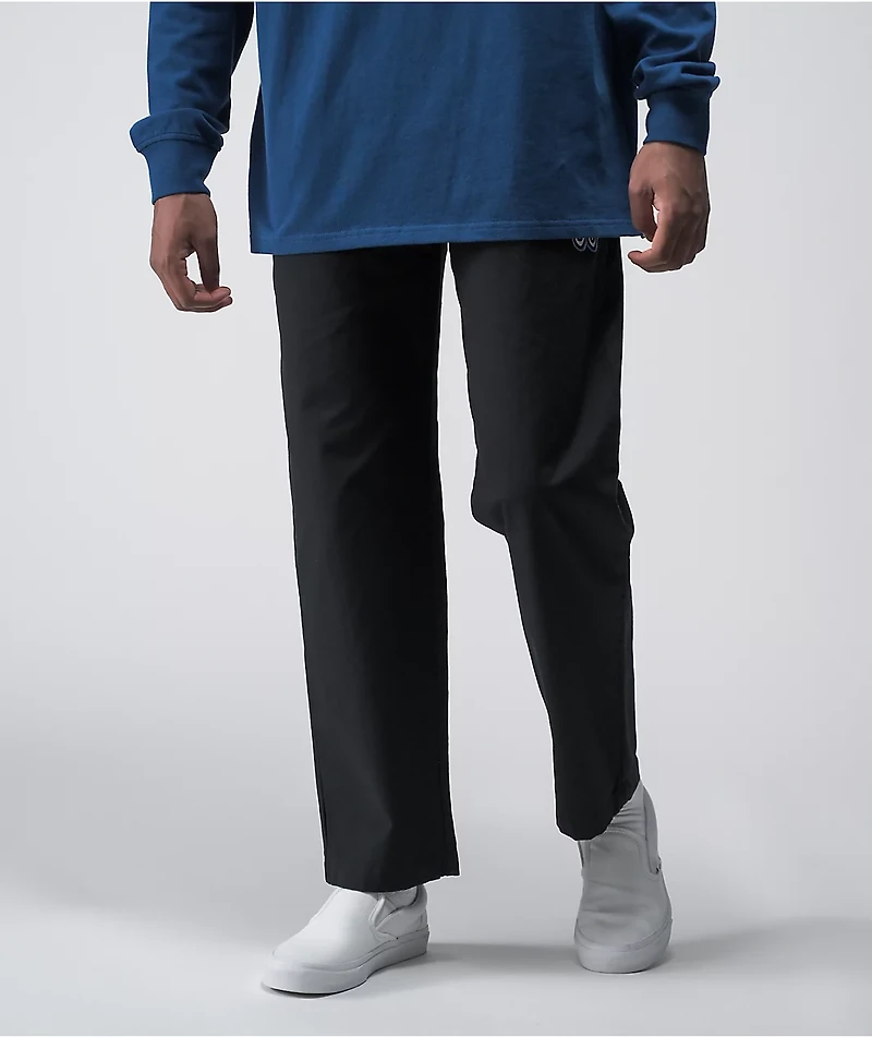 Krooked Eyes Black Elastic Waist Pants
