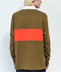 Krooked Eyes Brown & Red Stripe Rugby Shirt