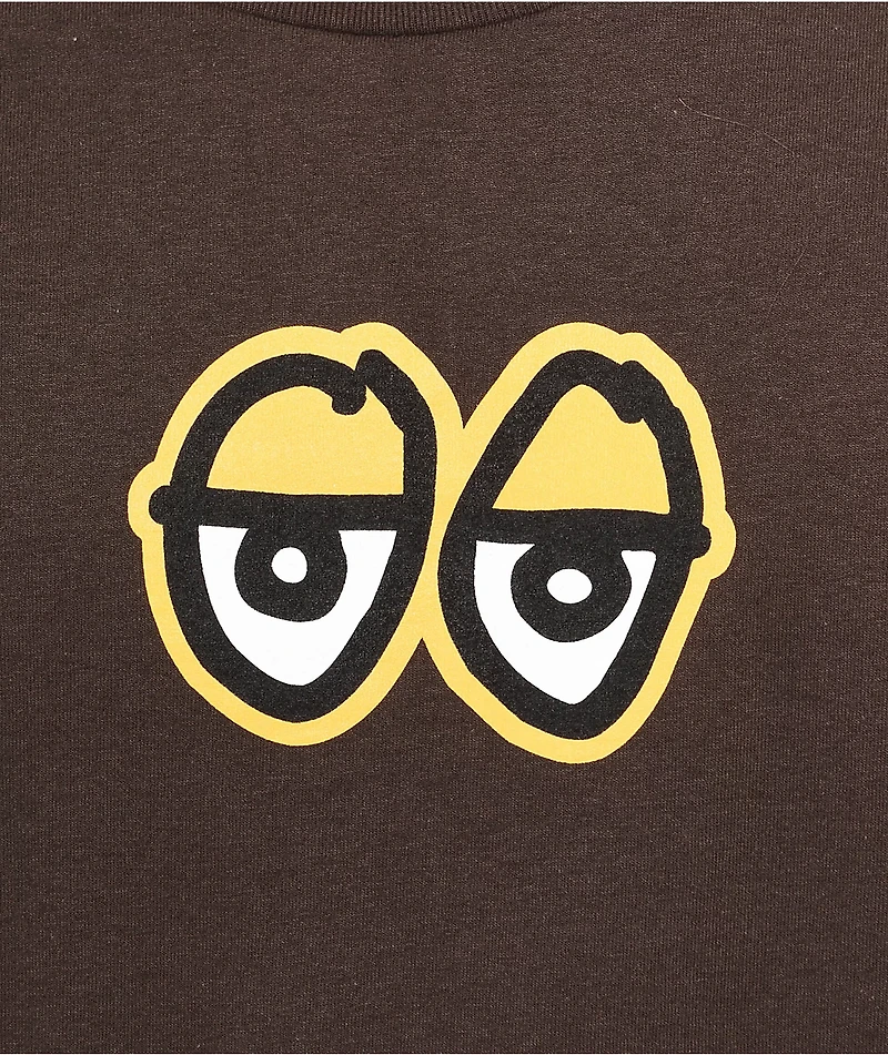 Krooked Eyes Brown Long Sleeve T-Shirt