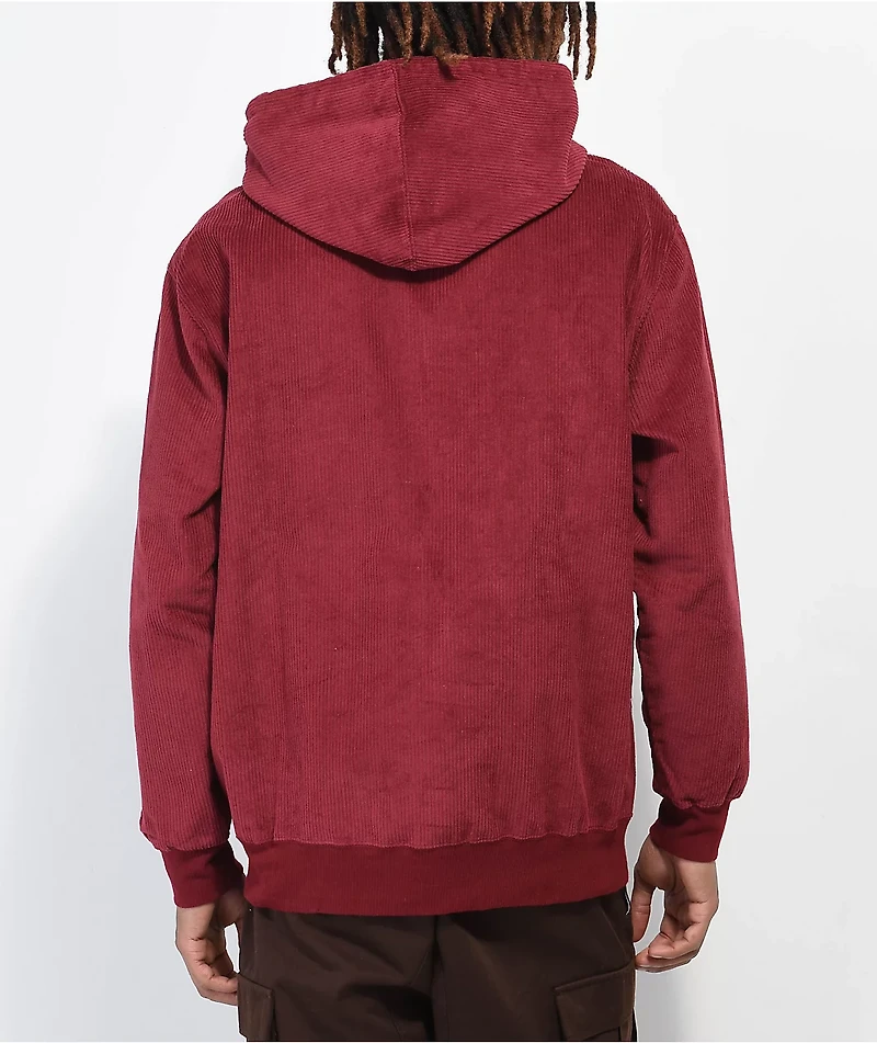 Krooked Eyes Burgundy Corduroy Hoodie