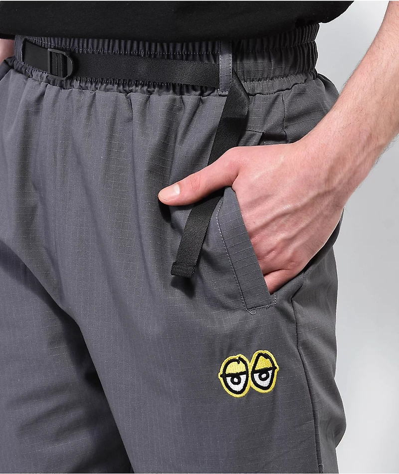 Krooked Eyes Grey Elastic Waist Pants