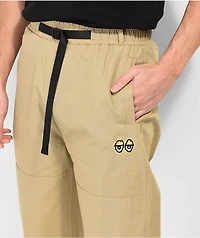 Krooked Eyes Khaki Elastic Waist Pants