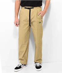Krooked Eyes Khaki Elastic Waist Pants