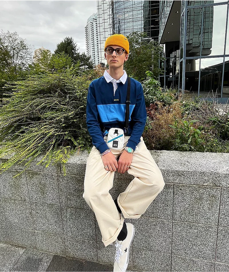 Krooked Eyes Navy & Blue Rugby Shirt