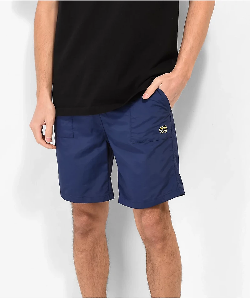Krooked Eyes Navy Board Shorts