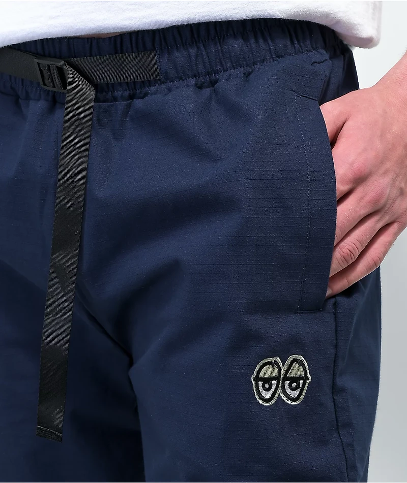 Krooked Eyes Navy Elastic Waist Pants