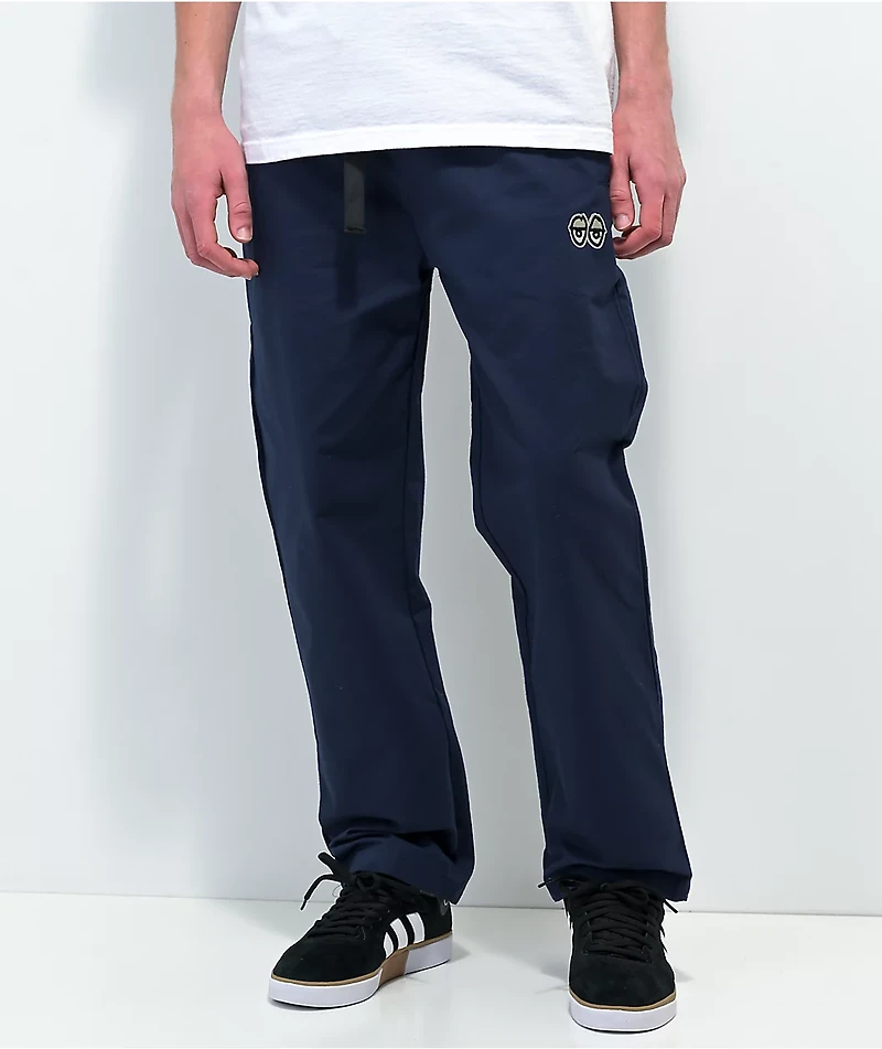 Krooked Eyes Navy Elastic Waist Pants