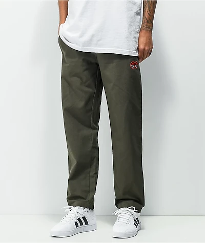 Krooked Eyes Olive Elastic Waist Pants