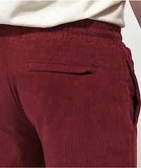 Krooked Kords Burgundy Corduroy Elastic Waist Skate Pants