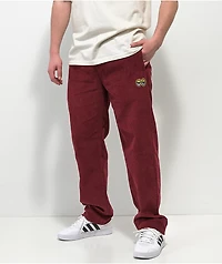 Krooked Kords Burgundy Corduroy Elastic Waist Skate Pants