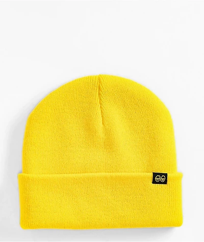 Krooked Moon Eyes Clip Yellow Beanie