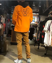 Krooked Moon Smile Orange Bomber Jacket