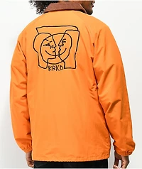 Krooked Moon Smile Orange Bomber Jacket