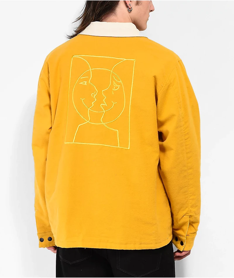 Krooked Moon Smile Reversible Tan & Yellow Jacket