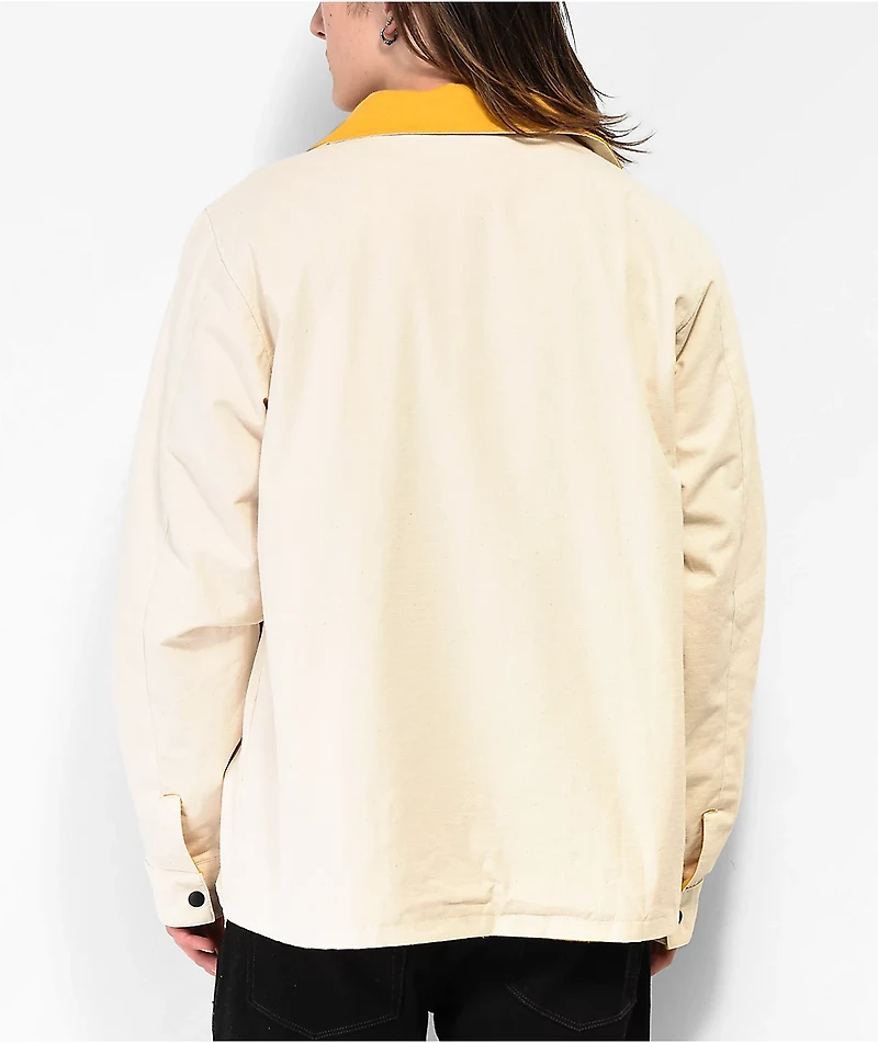Krooked Moon Smile Reversible Tan & Yellow Jacket