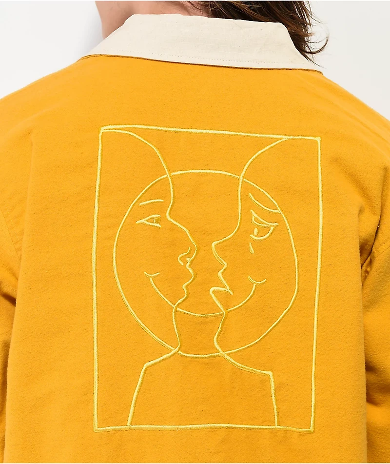 Krooked Moon Smile Reversible Tan & Yellow Jacket