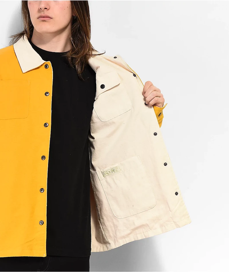 Krooked Moon Smile Reversible Tan & Yellow Jacket