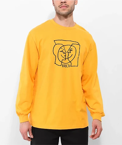 Krooked Moonsmile Gold Long Sleeve T-Shirt