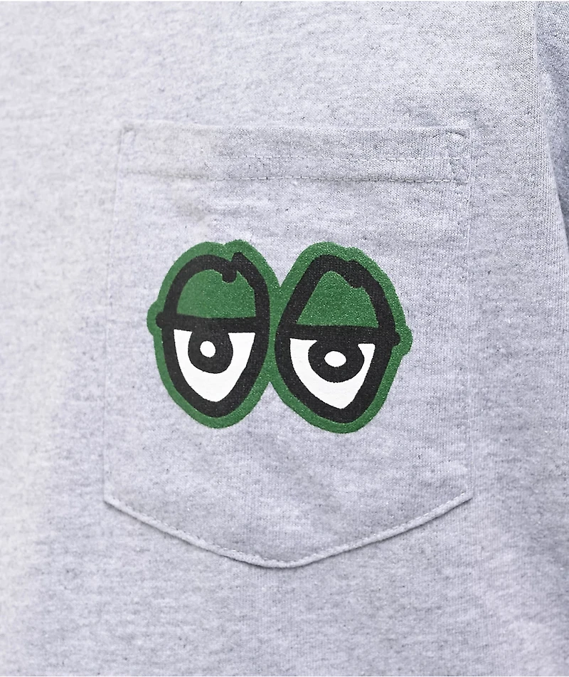Krooked Strait Eyes Grey Pocket T-Shirt
