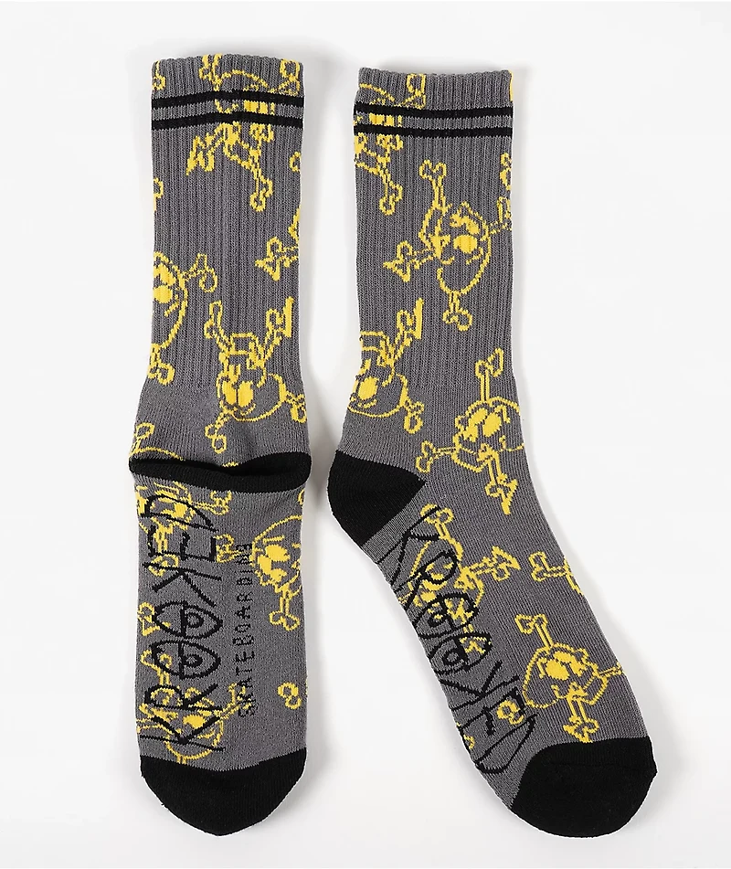 Krooked Style Charcoal Crew Socks
