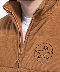 Krooked Trinity Khaki Corduroy Puffer Vest