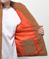 Krooked Trinity Khaki Corduroy Puffer Vest