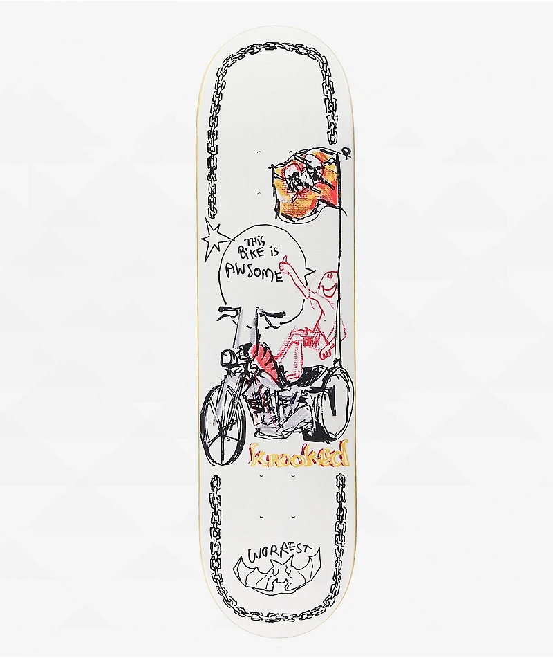 Krooked Worrest Awesome Cycle 8.12" Skateboard Deck