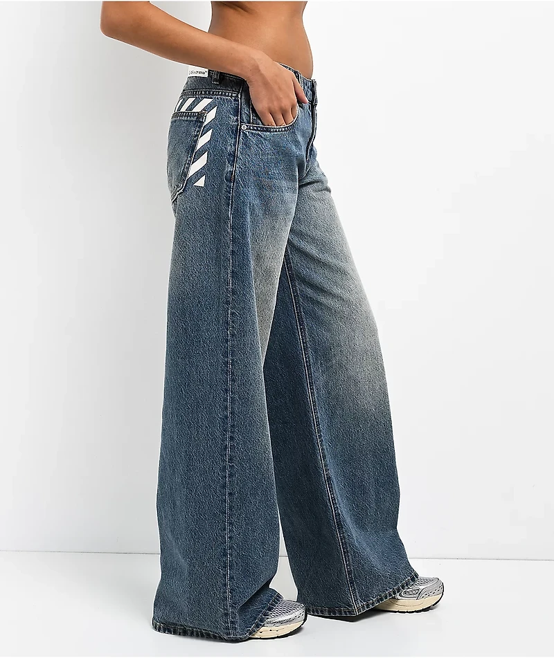 L/AB c/o Off-White™ Blue Wash Low Rise Baggy Jeans