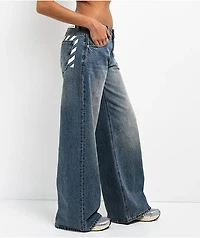L/AB c/o Off-White™ Blue Wash Low Rise Baggy Jeans
