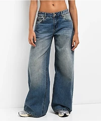 L/AB c/o Off-White™ Blue Wash Low Rise Baggy Jeans