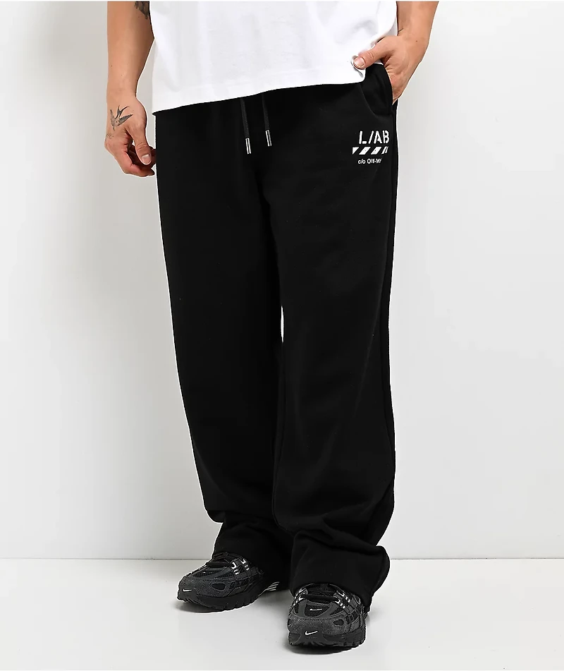 L/AB c/o Off-White™ Core Diagonal Black Relaxed Sweatpants