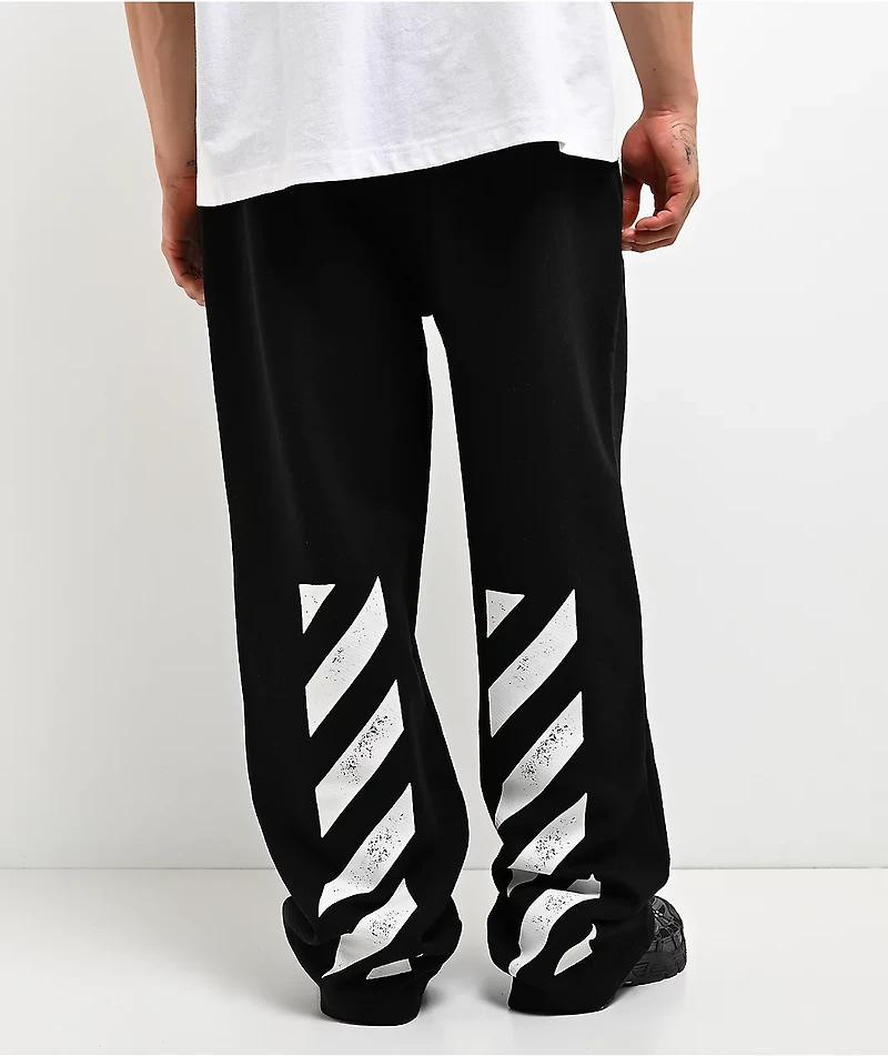 L/AB c/o Off-White™ Core Diagonal Black Relaxed Sweatpants