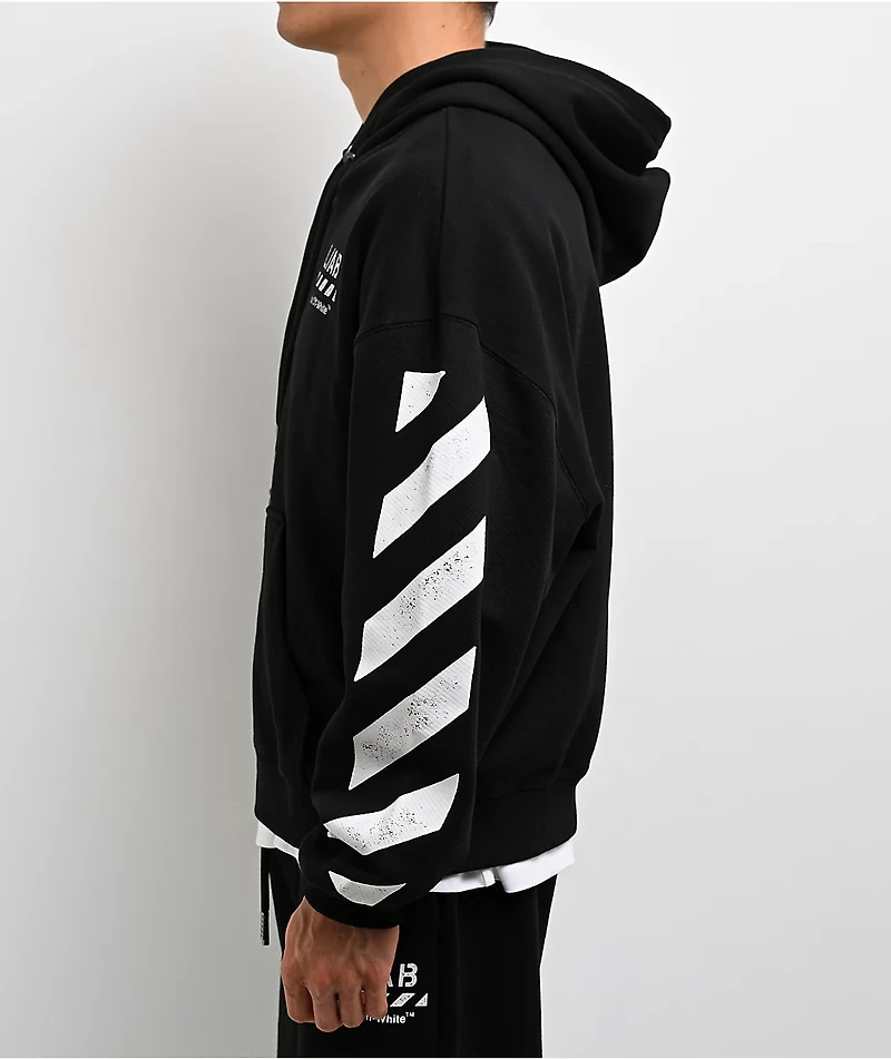 L/AB c/o Off-White™ Core Diagonal Black Zip Hoodie