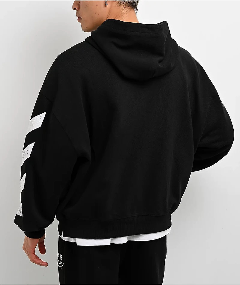 L/AB c/o Off-White™ Core Diagonal Black Zip Hoodie