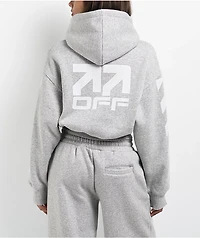 L/AB c/o Off-White™ Core Diagonal Heather Grey Crop Hoodie