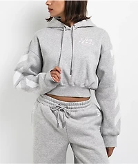 L/AB c/o Off-White™ Core Diagonal Heather Grey Crop Hoodie