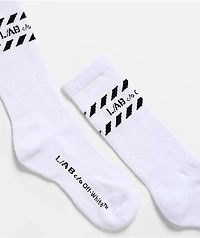L/AB c/o Off-White™ Diagonal Stripe 3 Pack White Crew Socks