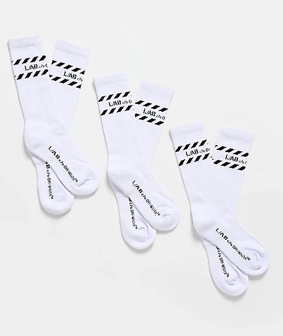 L/AB c/o Off-White™ Diagonal Stripe 3 Pack White Crew Socks