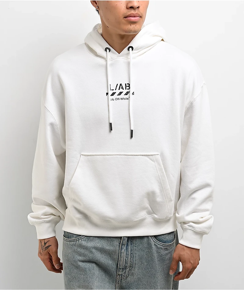L/AB c/o Off-White™ Diagonal White Hoodie