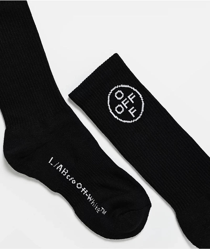 L/AB c/o Off-White™ Logo 3 Pack Black Crew Socks